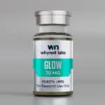 Glow Blend 70mg lyophilized research compound — BPC-157 10mg, TB-500 10mg, GHK-Cu 50mg, 10-panel conformity tested by Vanguard Laboratory