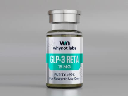 GLP-3 Reta 15mg lyophilized research peptide — triple GIP/GLP-1/glucagon receptor agonist, 10-panel conformity tested by Vanguard Laboratory