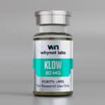 WhyNot Labs Klow-80 lyophilized research compound vial with tamper-evident cap, third-party tested, research use only