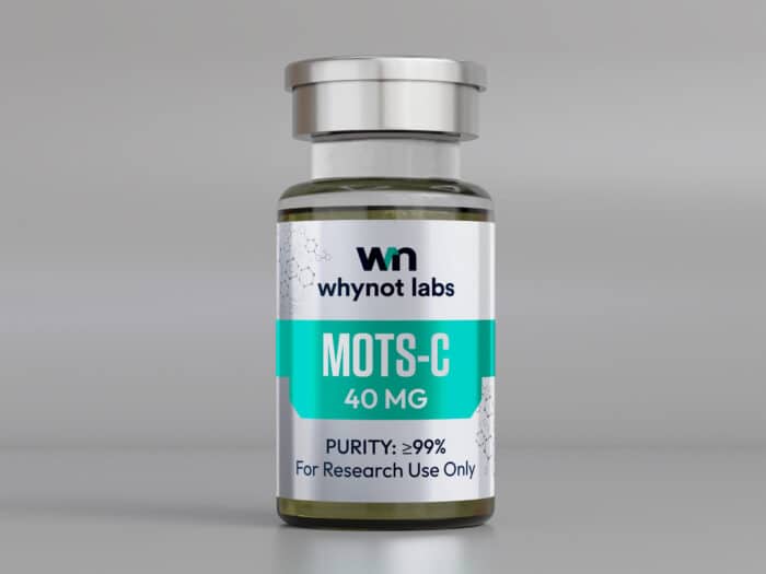 MOTS-C 40mg lyophilized research peptide vial, third-party tested, WhyNot Labs