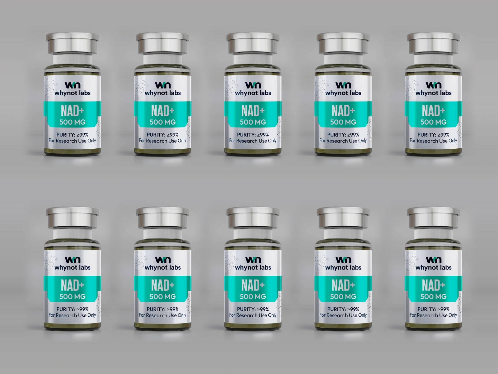 NAD+ 500 mg Kit (10 vials) clear 10-vial tile NAD+ 500 mg Kit (10 vials) product kit